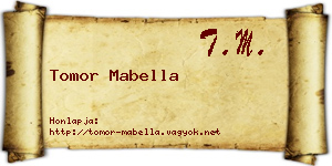 Tomor Mabella névjegykártya